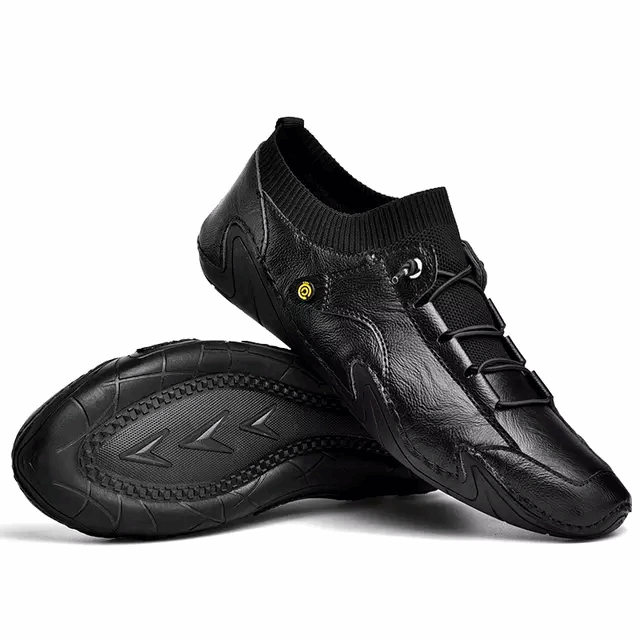 01 Breathable lightweight handmade shoes Large size octopus casual mens leather loafers shoes