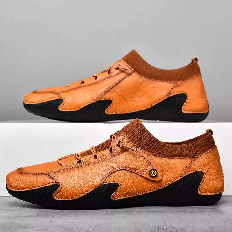 01 Breathable lightweight handmade shoes Large size octopus casual mens leather loafers shoes