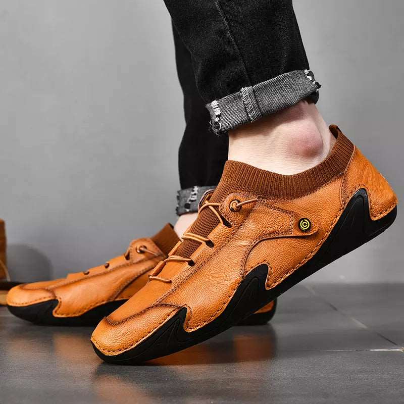 01 Breathable lightweight handmade shoes Large size octopus casual mens leather loafers shoes