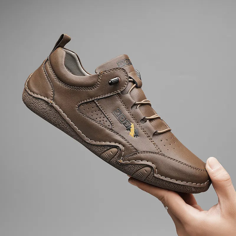 Breathable Low-top Men's Casual Leather Shoes,Deodorant,Non-slip And Durable