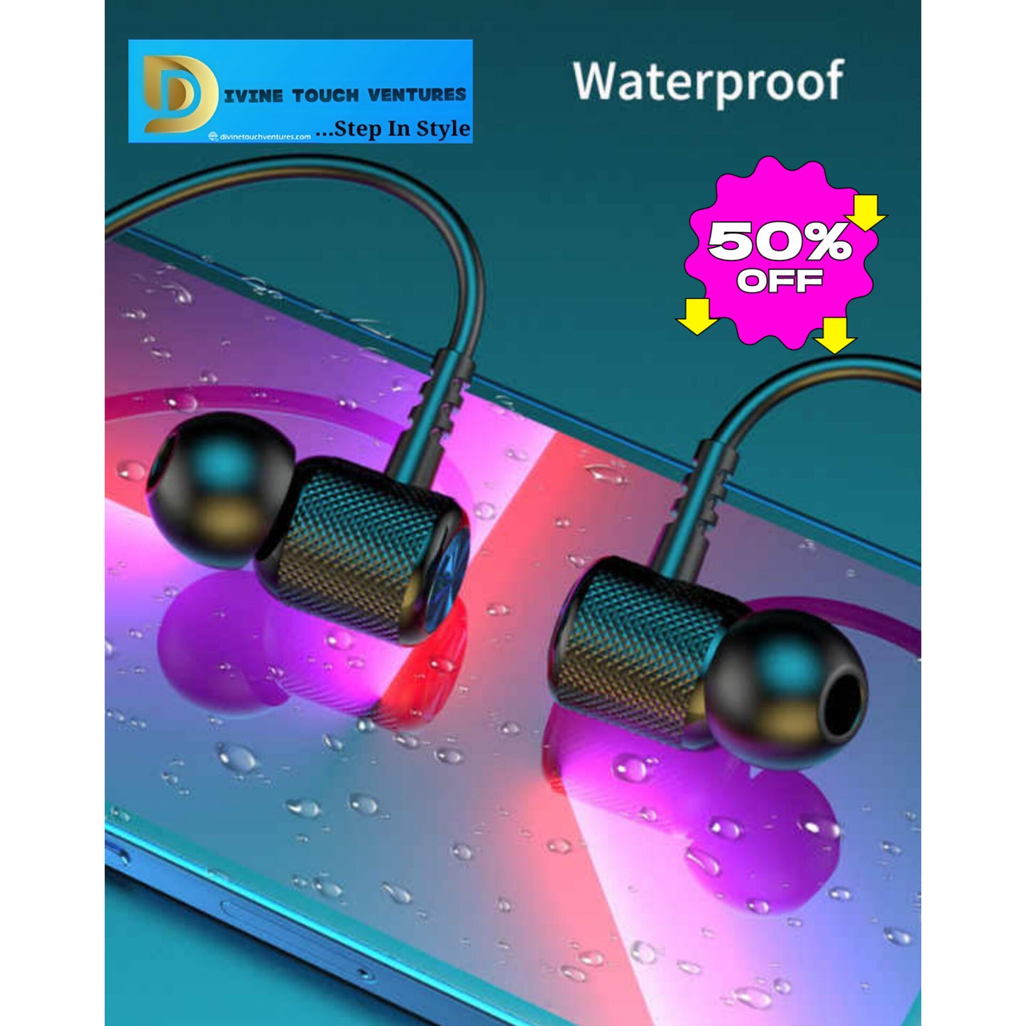 1 Waterproof Sports In-ear TWS Earbuds Earphones Wireless Neckband Headphones
