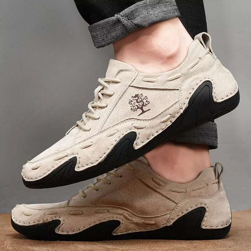 2 Men's Fashion Cow Leather Casual shoes