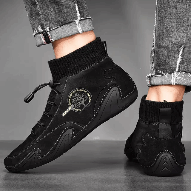 2 Men Winter Fashion Pig Leather Boots