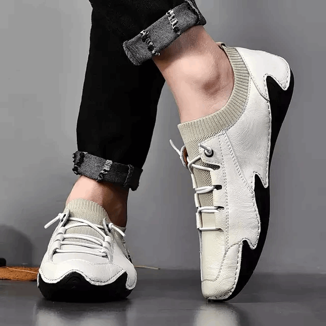 01 Breathable lightweight handmade shoes Large size octopus casual mens leather loafers shoes