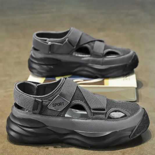 1 Fabric upper thick sole men's closed toe outdoor sports walking sandals summer driving shoes for men summer