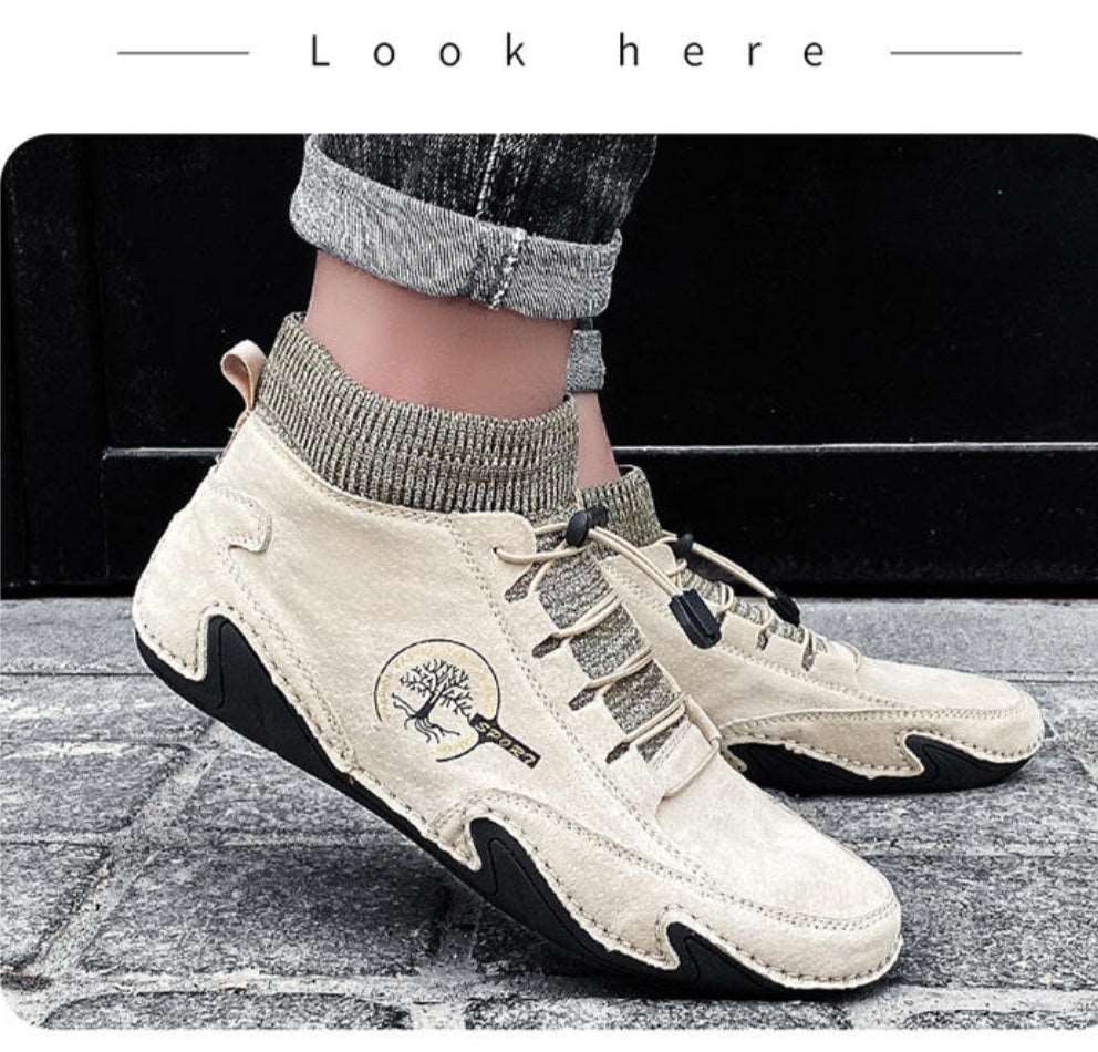2 Men Winter Fashion Pig Leather Boots