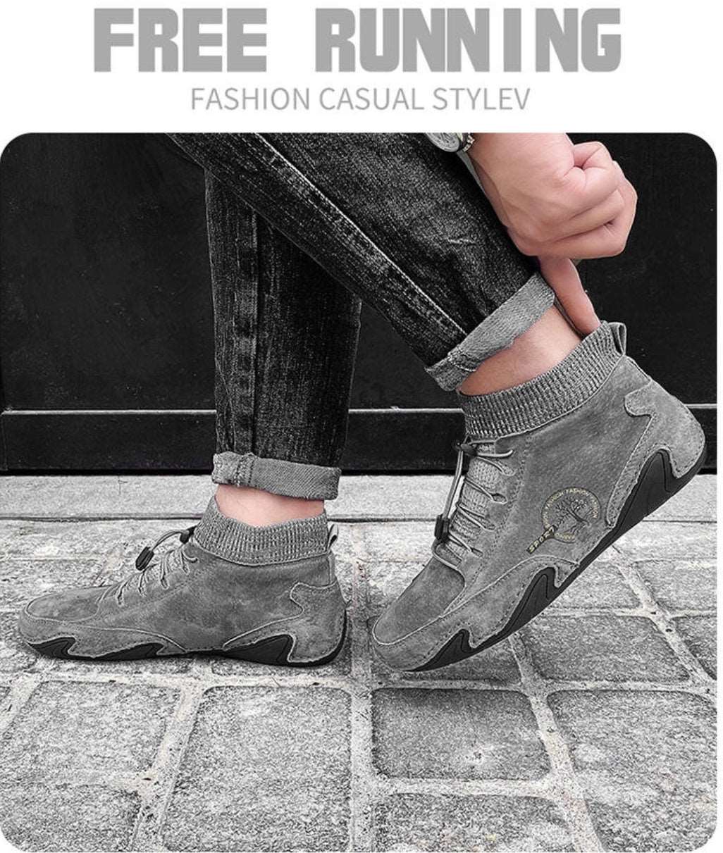 2 Men Winter Fashion Pig Leather Boots