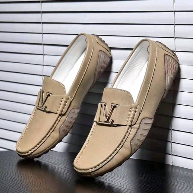 3Men's Trendy Leather Dress Shoes Breathable Slip-On Loafers Light Design Anti-Slippery