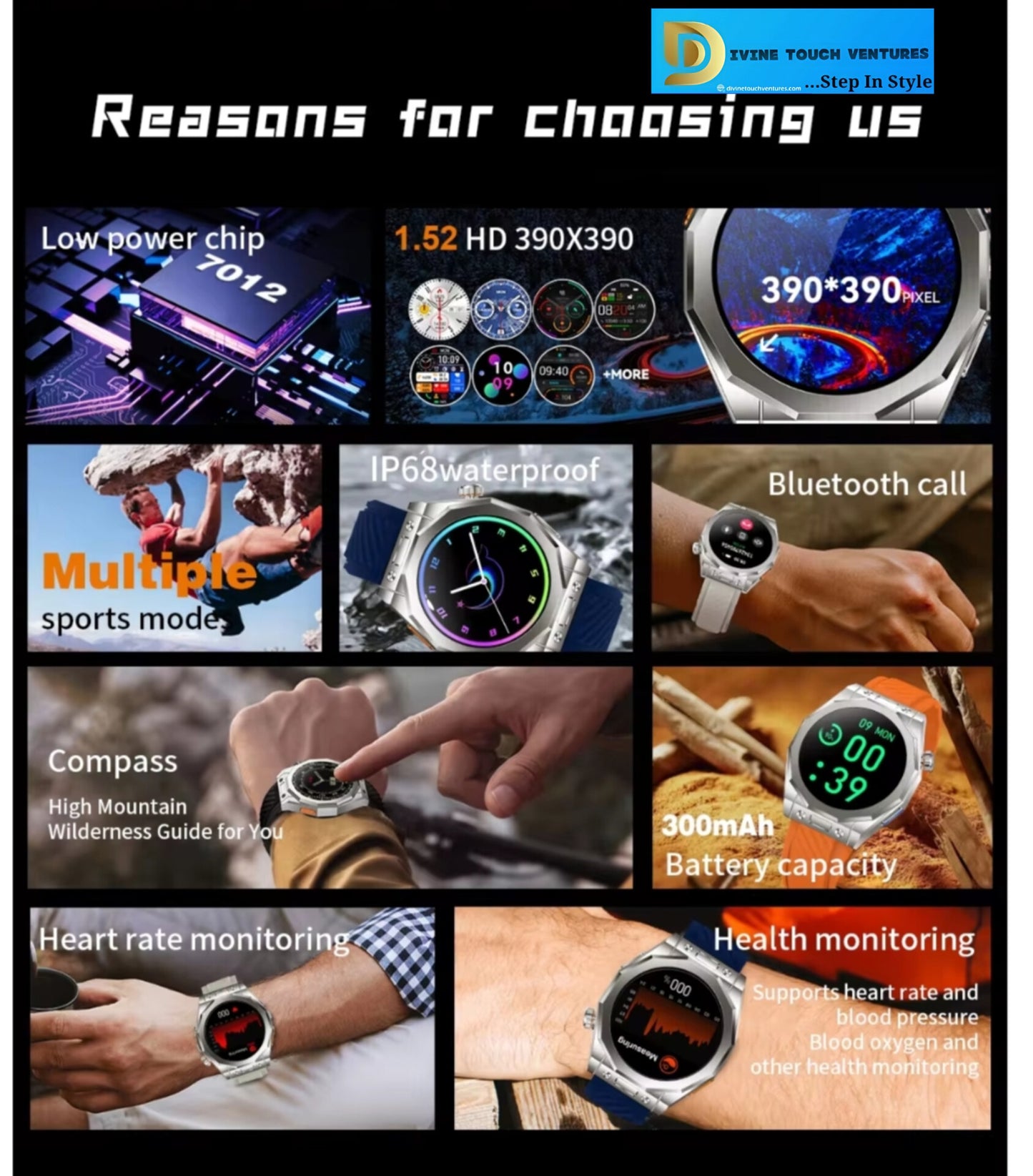 2024 Reloj inteligente Round Watch Z83 Max 1.52" AMOLED Screen Three Different Bands Split Screen Wireless Charging Z83max