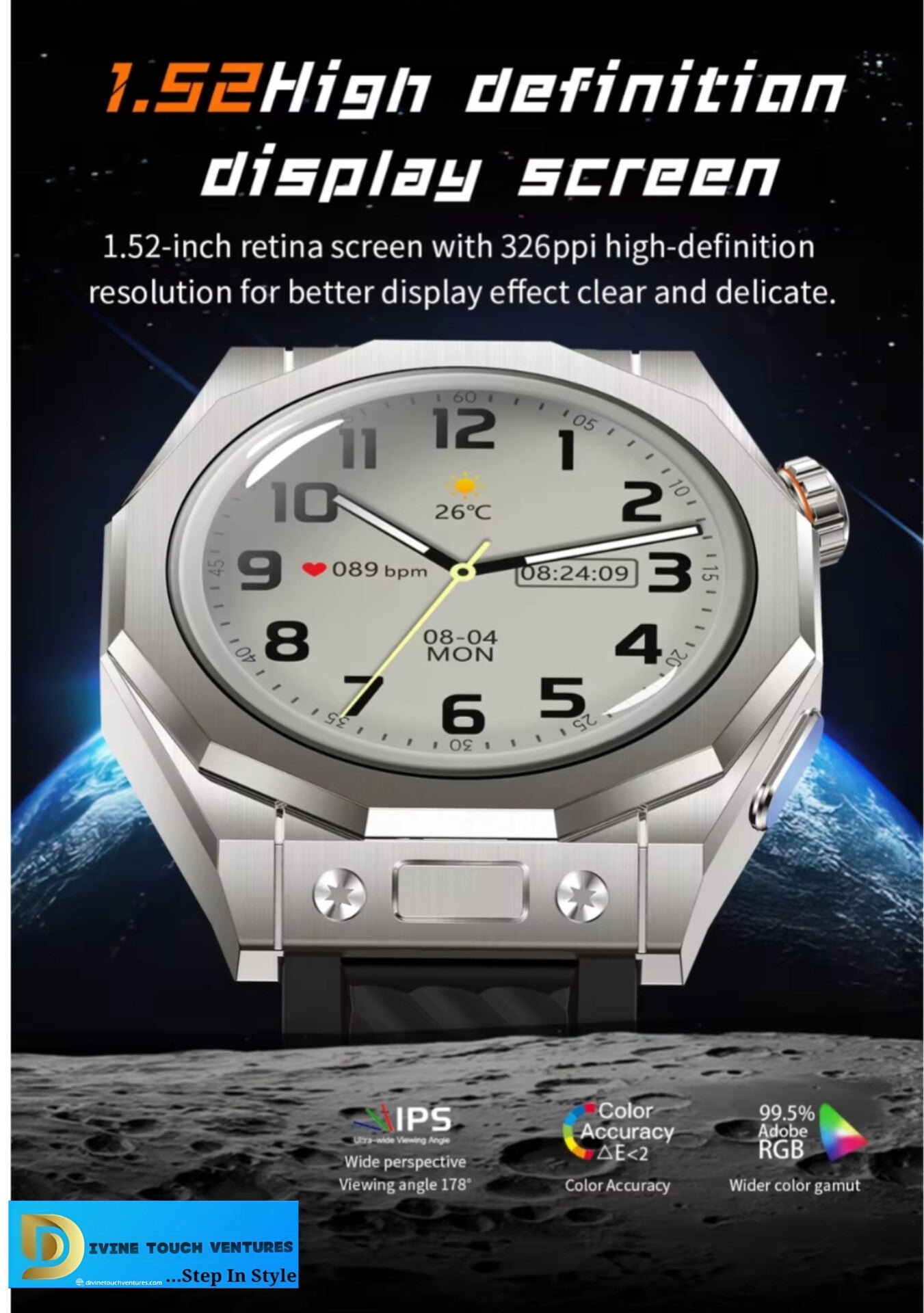 2024 Reloj inteligente Round Watch Z83 Max 1.52" AMOLED Screen Three Different Bands Split Screen Wireless Charging Z83max