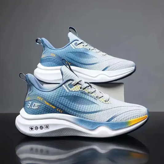 1  Ultra light rebound jelly shaped rubber bottom Custom Logo Unisex Anti slip breathable sneaker running shoes