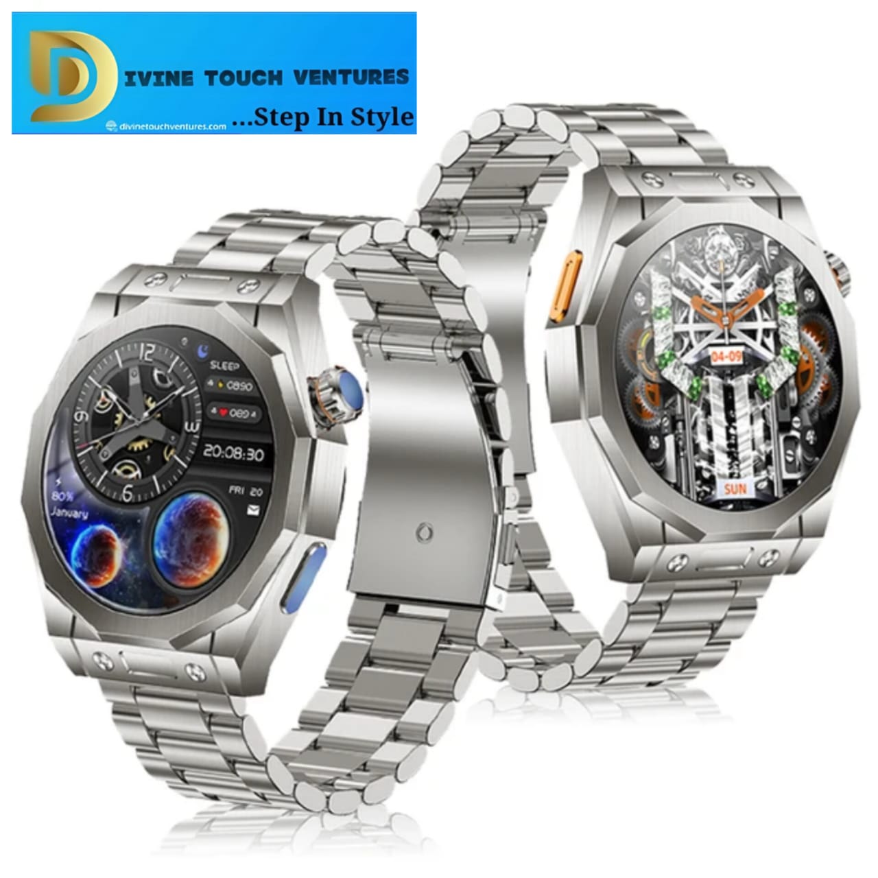 2024 Reloj inteligente Round Watch Z83 Max 1.52" AMOLED Screen Three Different Bands Split Screen Wireless Charging Z83max