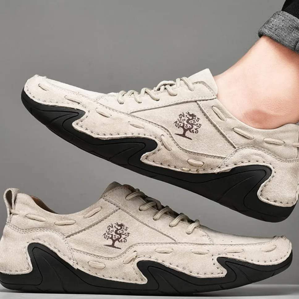 2 Men's Fashion Cow Leather Casual shoes