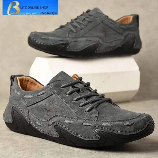 2 Men's Fashion Cow Leather Casual shoes