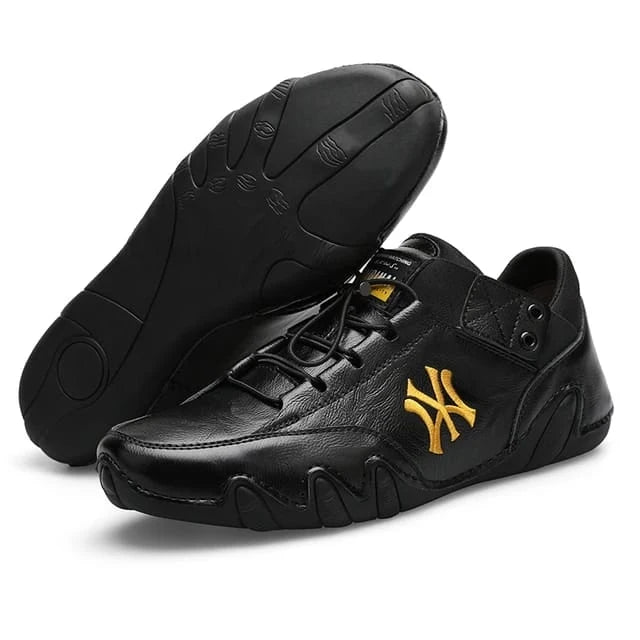 2 Breathable Low-top Men's Casual Leather Shoes,Deodorant,Non-slip And Durable