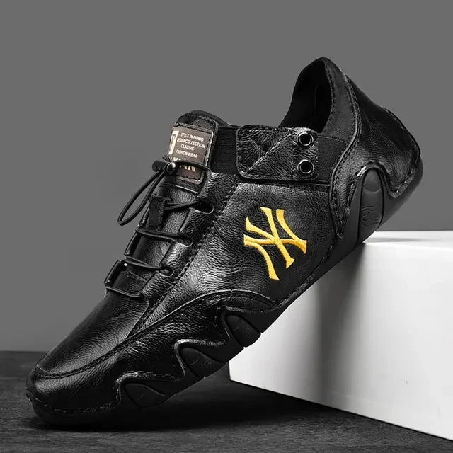 2 Breathable Low-top Men's Casual Leather Shoes,Deodorant,Non-slip And Durable